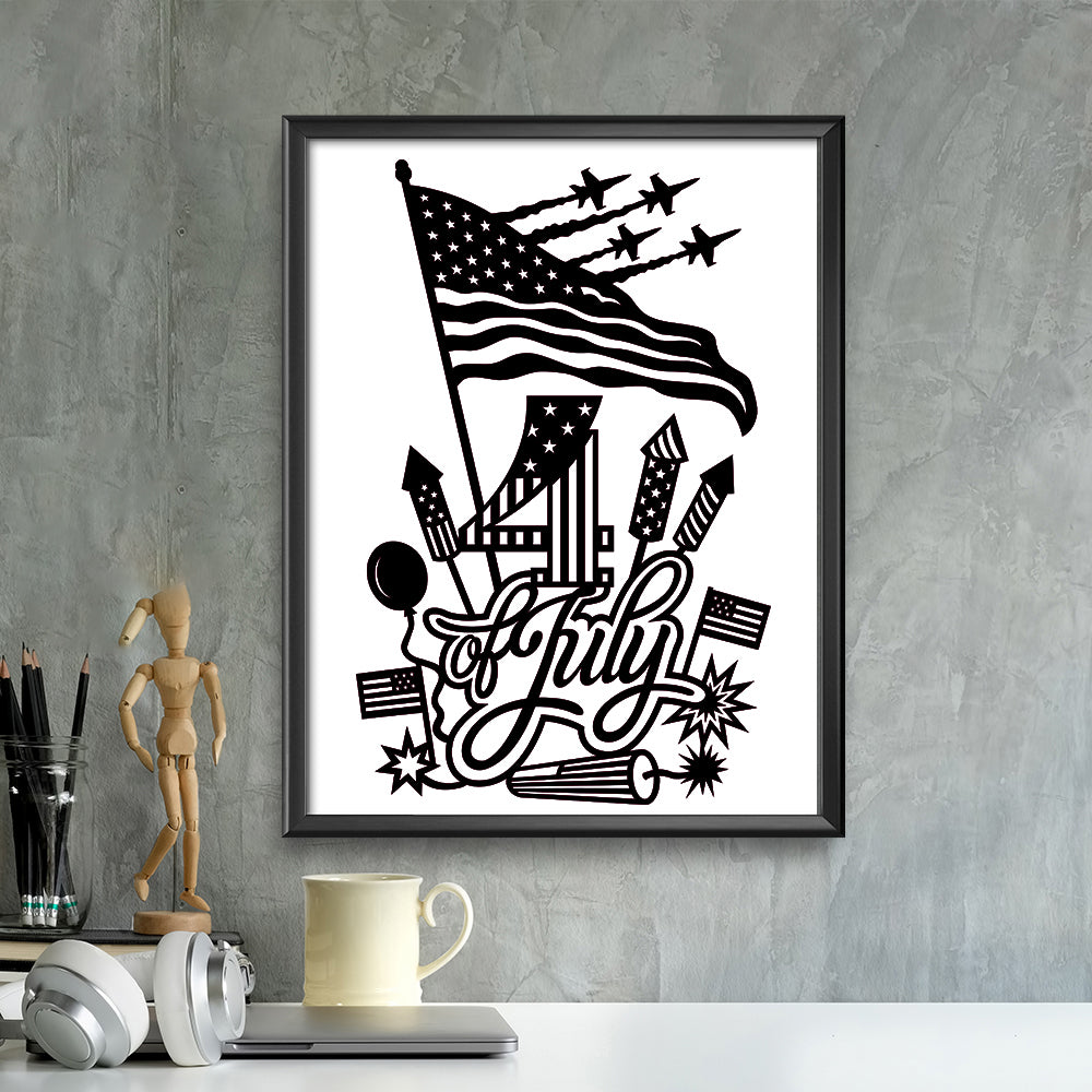 Happy 4th Of July 2 – Kirigami – 3D Lightbox SVG File for Cricut & Silhouette