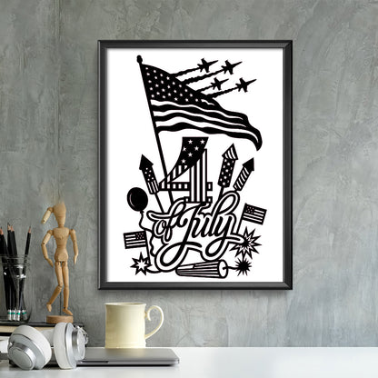 Happy 4th Of July 2 – Kirigami – 3D Lightbox SVG File for Cricut & Silhouette