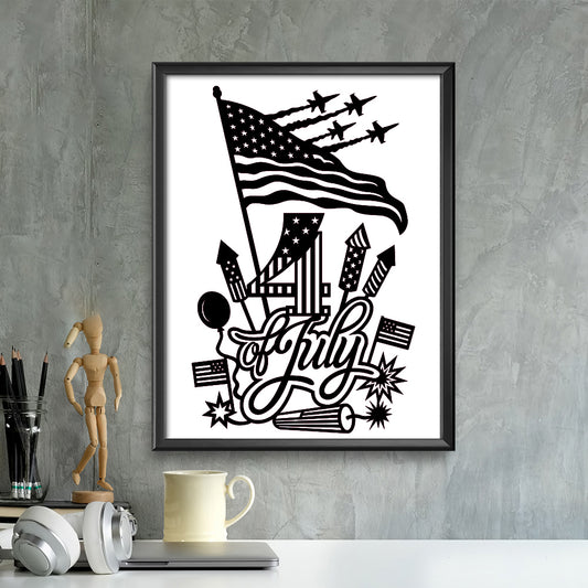 Happy 4th Of July 2 – Kirigami - Cricut File - VEKTOR KRAFT