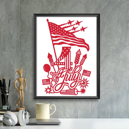 Happy 4th Of July 2 – Kirigami – 3D Lightbox SVG File for Cricut & Silhouette