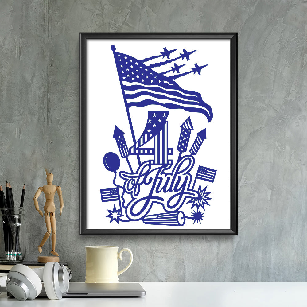 Happy 4th Of July 2 – Kirigami – 3D Lightbox SVG File for Cricut & Silhouette