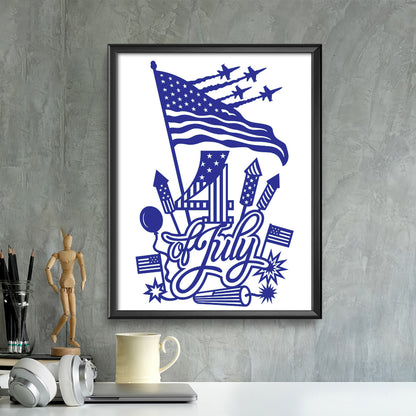 Happy 4th Of July 2 – Kirigami – 3D Lightbox SVG File for Cricut & Silhouette