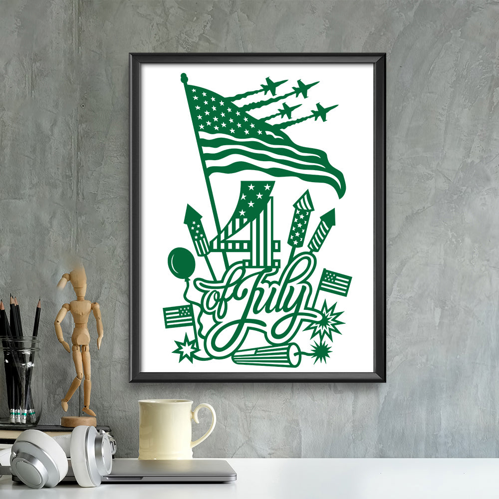 Happy 4th Of July 2 – Kirigami – 3D Lightbox SVG File for Cricut & Silhouette