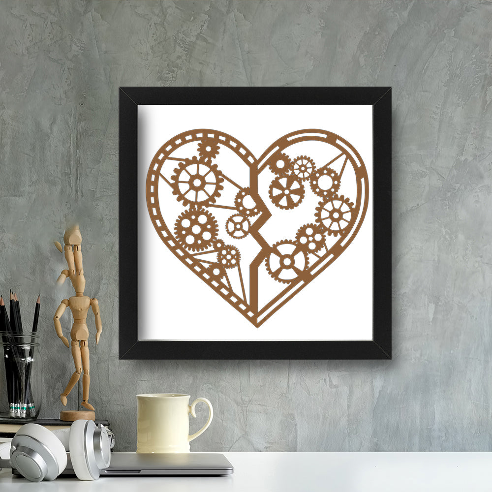Heart Gear – Kirigami – 3D Lightbox SVG File for Cricut & Silhouette