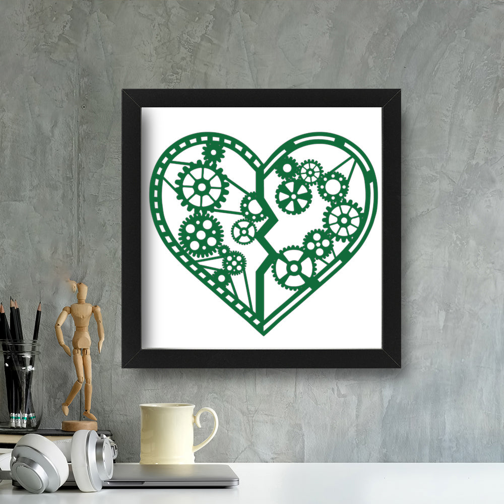 Heart Gear – Kirigami – 3D Lightbox SVG File for Cricut & Silhouette