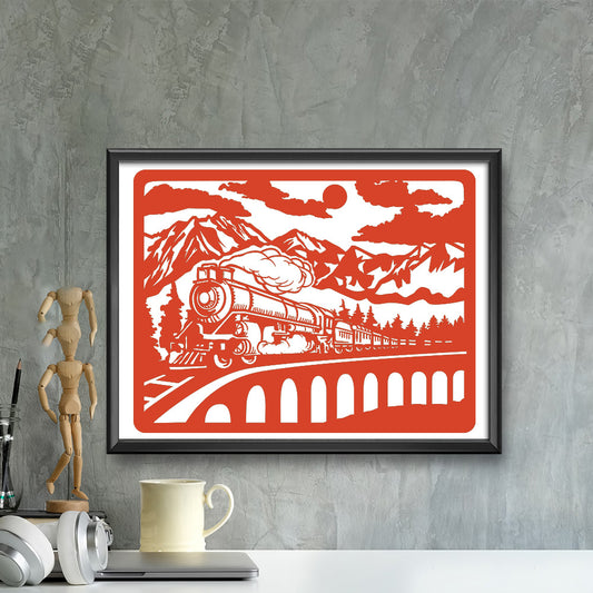 Old Train – Kirigami - Cricut File - VEKTOR KRAFT