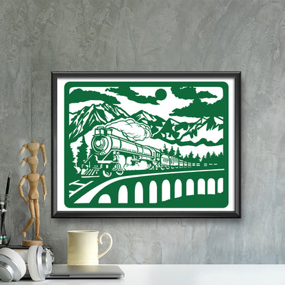 Old Train – Kirigami – 3D Lightbox SVG File for Cricut & Silhouette