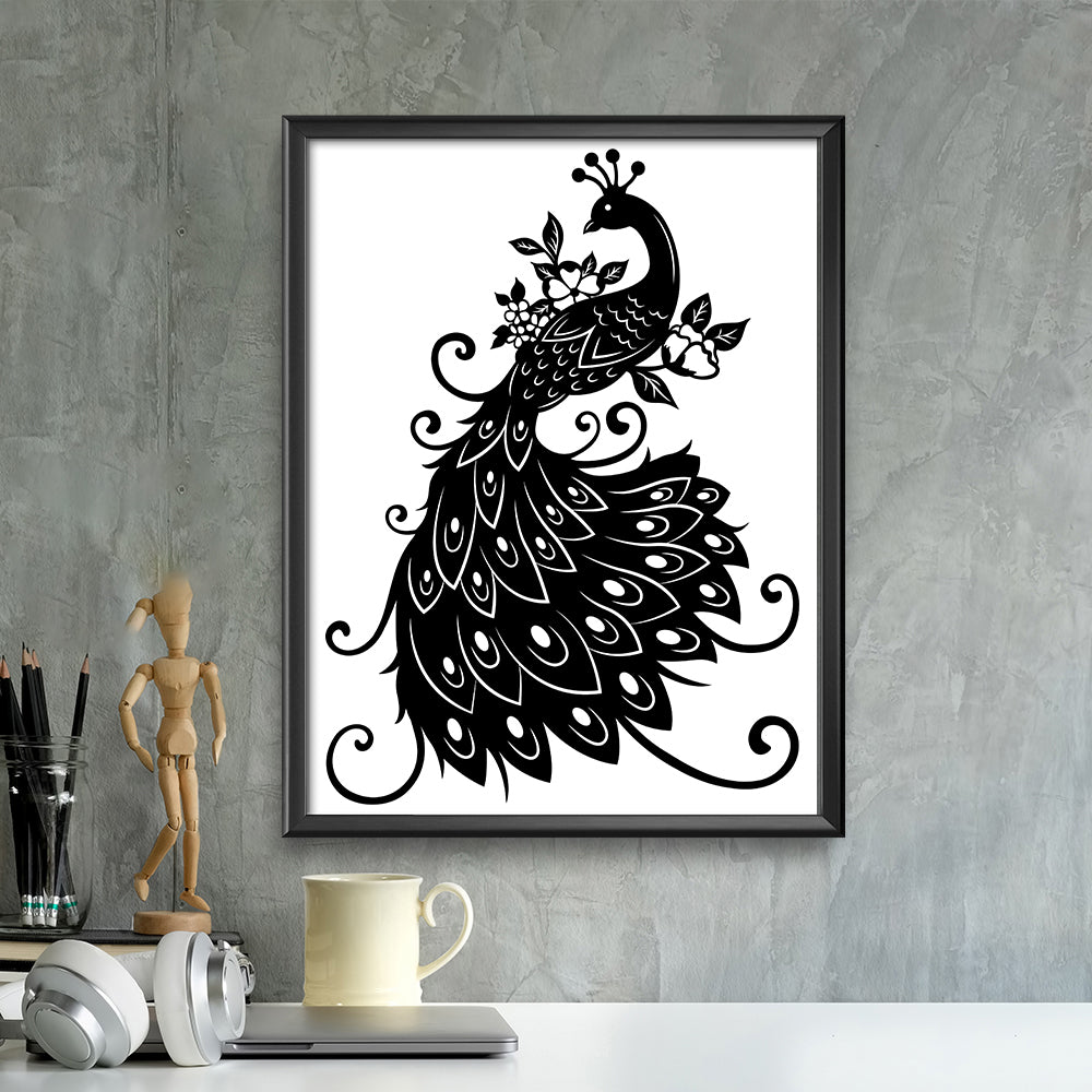 Peacock – Kirigami – 3D Lightbox SVG File for Cricut & Silhouette