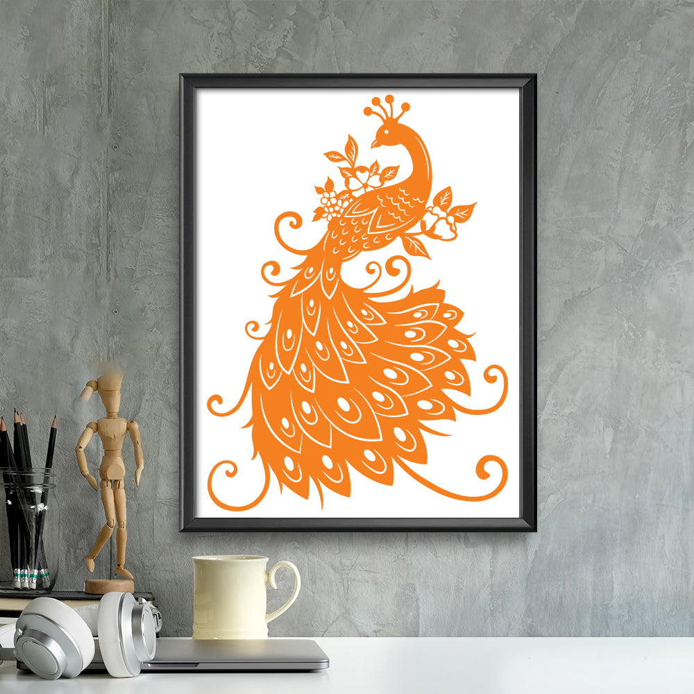 Peacock – Kirigami – 3D Lightbox SVG File for Cricut & Silhouette