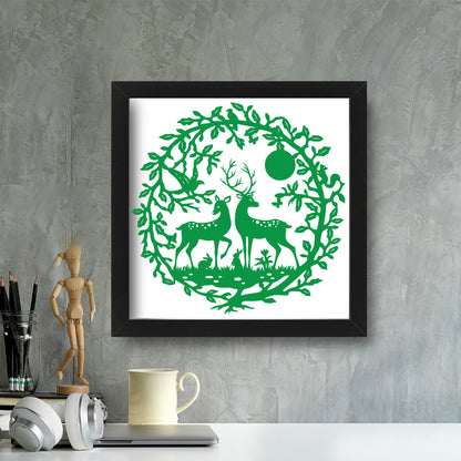 Romantic Deer – Kirigami – 3D Lightbox SVG File for Cricut & Silhouette