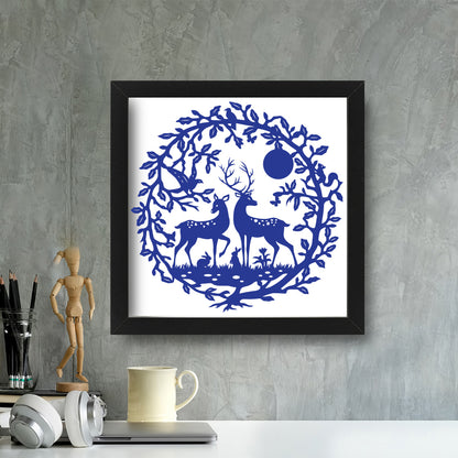 Romantic Deer – Kirigami – 3D Lightbox SVG File for Cricut & Silhouette