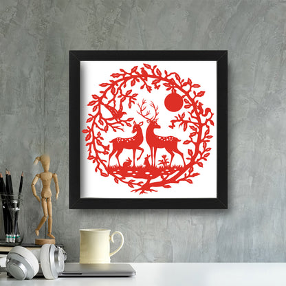 Romantic Deer – Kirigami – 3D Lightbox SVG File for Cricut & Silhouette