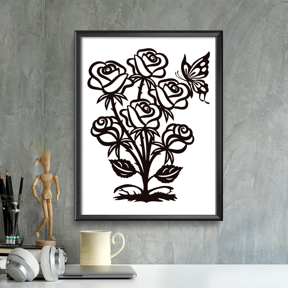 Rose – Kirigami – 3D Lightbox SVG File for Cricut & Silhouette