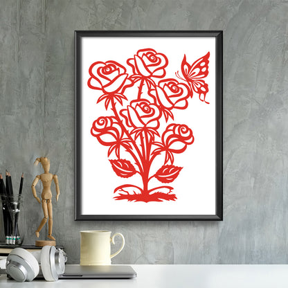 Rose – Kirigami – 3D Lightbox SVG File for Cricut & Silhouette