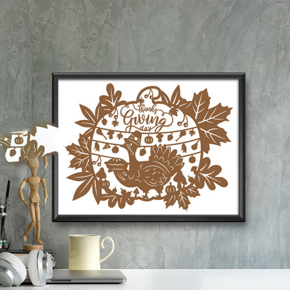 Thanksgiving Day 1 – Kirigami – 3D Lightbox SVG File for Cricut & Silhouette