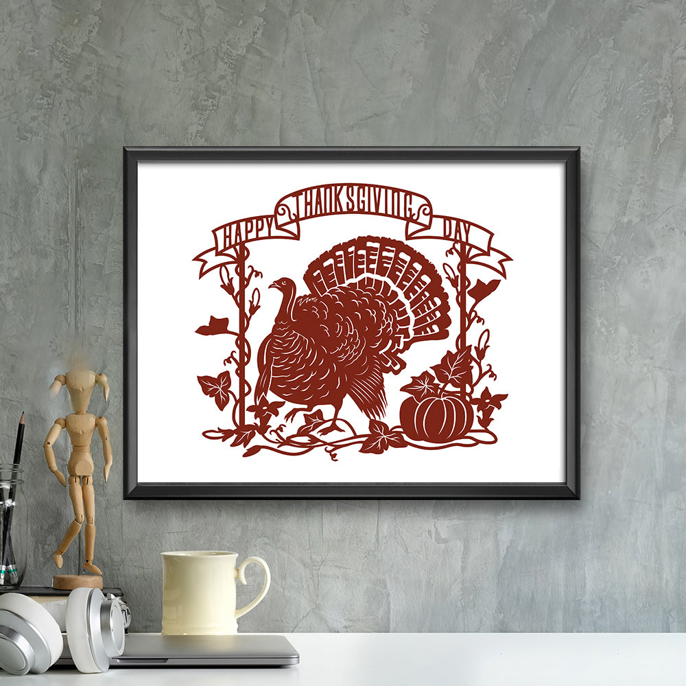 Thanksgiving Day 3 – Kirigami – 3D Lightbox SVG File for Cricut & Silhouette