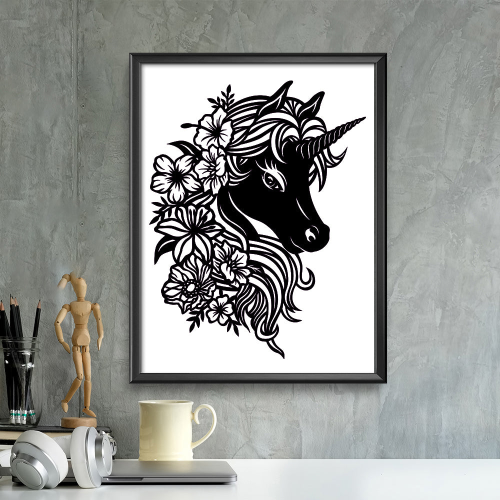 Unicorn Floral – Kirigami – 3D Lightbox SVG File for Cricut & Silhouette