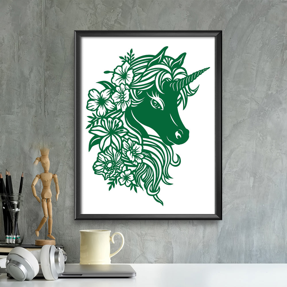 Unicorn Floral – Kirigami – 3D Lightbox SVG File for Cricut & Silhouette