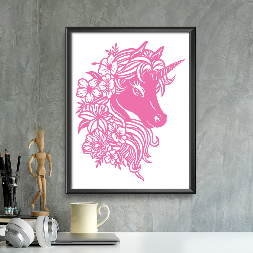 Unicorn Floral – Kirigami – 3D Lightbox SVG File for Cricut & Silhouette