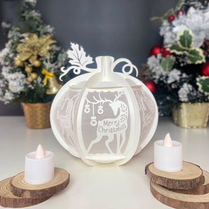 Pumpkin Christmas Deer - 3D Pumpkin Lantern File  - Cricut File  - VEKTOR KRAFT