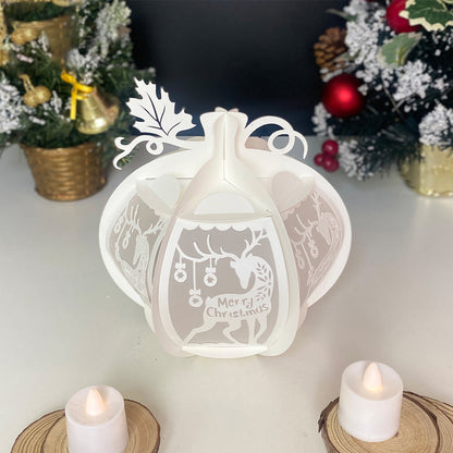 Pumpkin Christmas Deer - 3D Pumpkin Lantern File  - Cricut File  - VEKTOR KRAFT