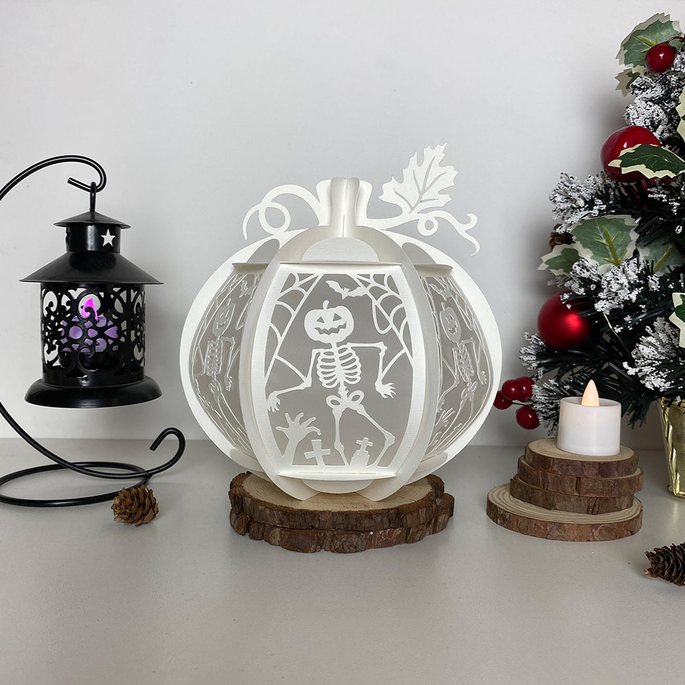 Pumpkin Dancing Skeletons - 3D Pumpkin Lantern File  - Cricut File  - VEKTOR KRAFT