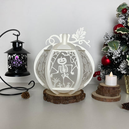 Pumpkin Dancing Skeletons - 3D Pumpkin Lantern File  - Cricut File  - VEKTOR KRAFT