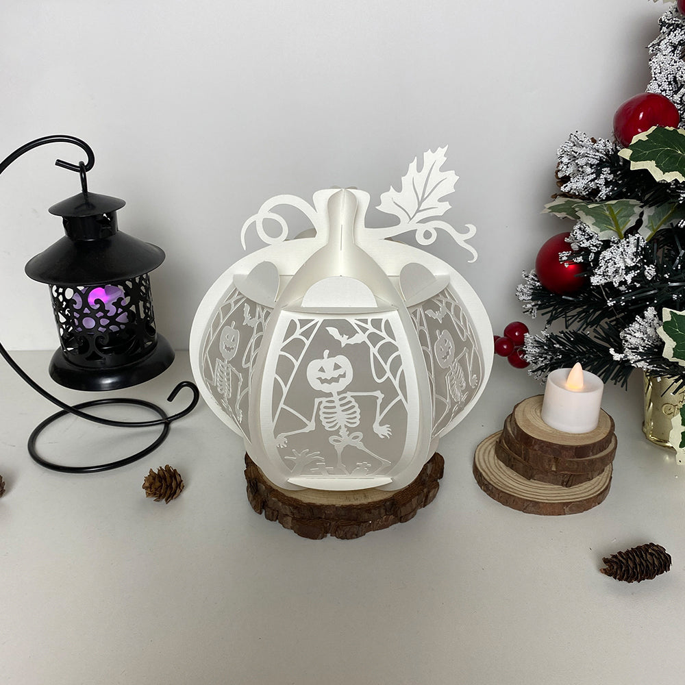 Pumpkin Dancing Skeletons - 3D Pumpkin Lantern File  - Cricut File  - VEKTOR KRAFT
