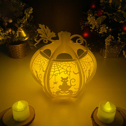 Pumpkin Halloween Cat - 3D Pumpkin Lantern File  - Cricut File  - VEKTOR KRAFT