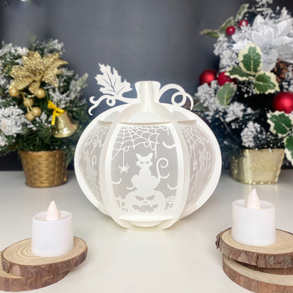 Pumpkin Halloween Cat - 3D Pumpkin Lantern File  - Cricut File  - VEKTOR KRAFT