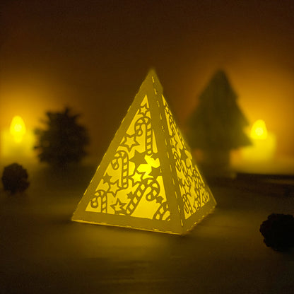 Xmas 2 - 3D Pyramid Lantern File  - Cricut File  - VEKTOR KRAFT