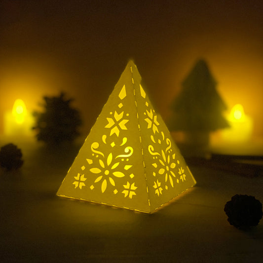Xmas 4 - 3D Pyramid Lantern File  - Cricut File  - VEKTOR KRAFT
