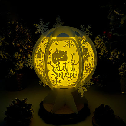 Let It Snow - 3D Snowball Lantern File  - Cricut File  - VEKTOR KRAFT
