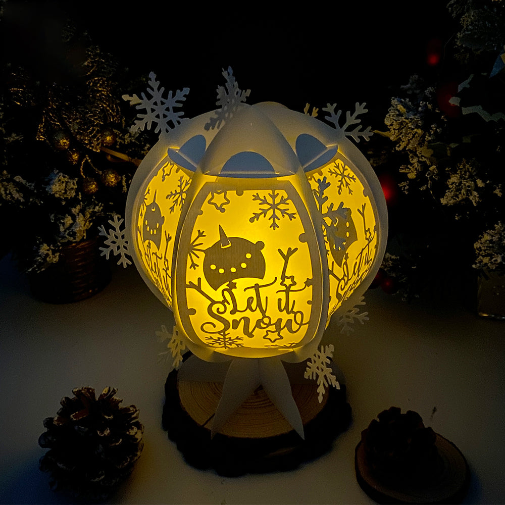 Let It Snow - 3D Snowball Lantern File  - Cricut File  - VEKTOR KRAFT