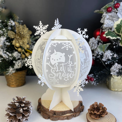 Let It Snow - 3D Snowball Lantern File  - Cricut File  - VEKTOR KRAFT