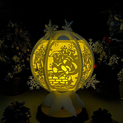 Santa Claus 2 - 3D Snowball Lantern File  - Cricut File  - VEKTOR KRAFT
