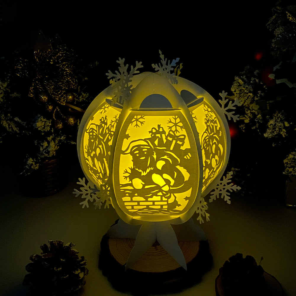 Santa Claus 2 - 3D Snowball Lantern File  - Cricut File  - VEKTOR KRAFT