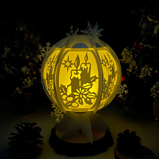 Xmas Candles - 3D Snowball Lantern File  - Cricut File  - VEKTOR KRAFT