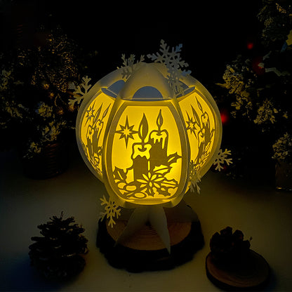 Xmas Candles - 3D Snowball Lantern File  - Cricut File  - VEKTOR KRAFT