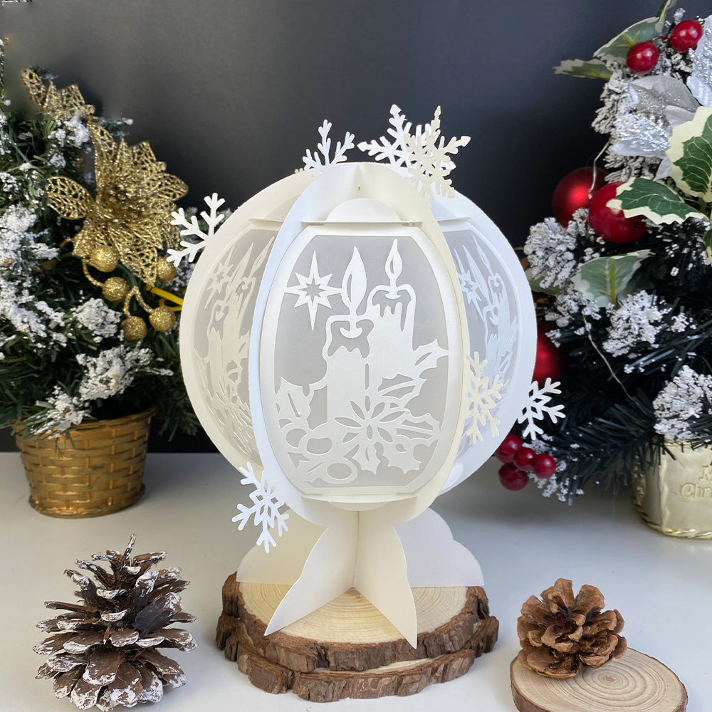 Xmas Candles - 3D Snowball Lantern File  - Cricut File  - VEKTOR KRAFT