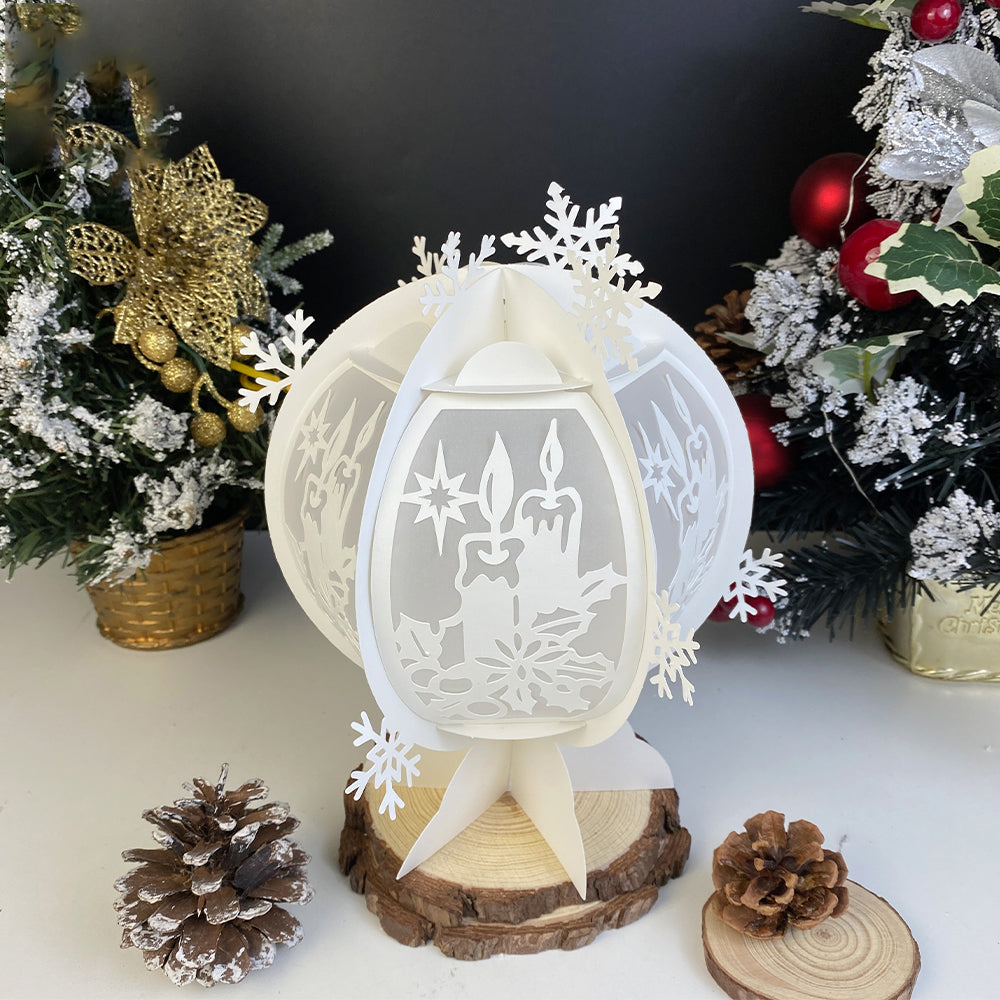Xmas Candles - 3D Snowball Lantern File  - Cricut File  - VEKTOR KRAFT
