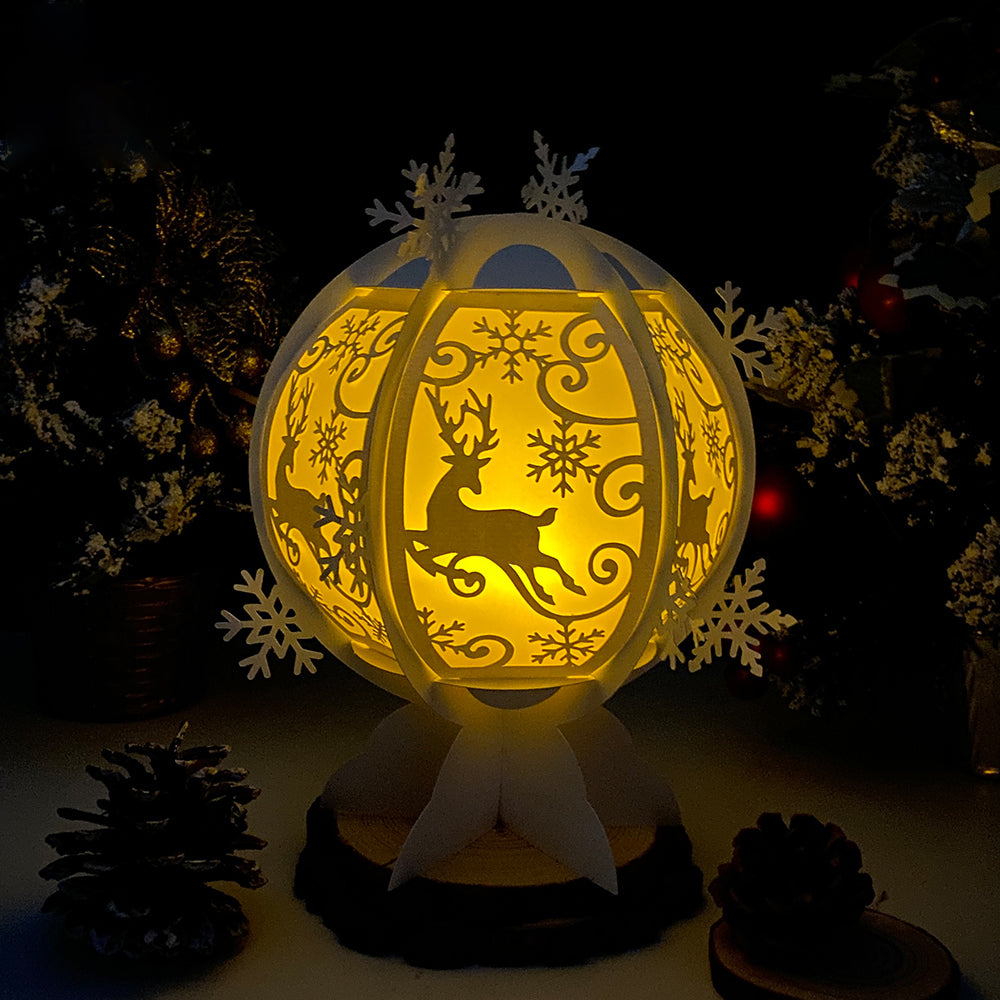 Xmas Deer - 3D Snowball Lantern File  - Cricut File  - VEKTOR KRAFT