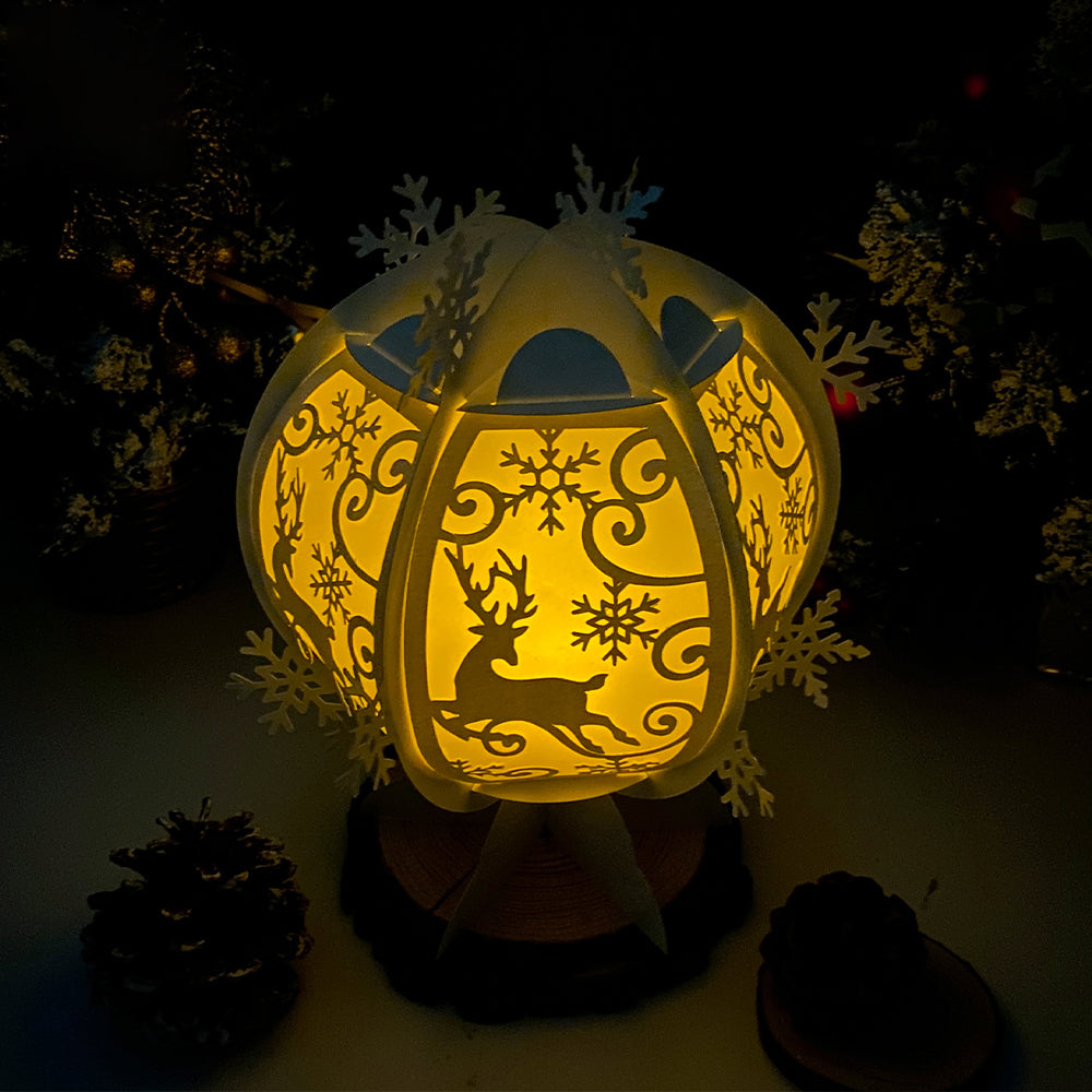 Xmas Deer - 3D Snowball Lantern File  - Cricut File  - VEKTOR KRAFT