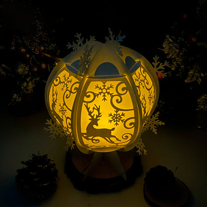 Xmas Deer - 3D Snowball Lantern File  - Cricut File  - VEKTOR KRAFT