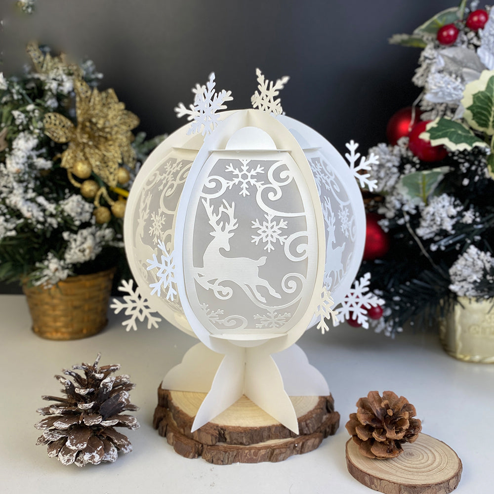 Xmas Deer - 3D Snowball Lantern File  - Cricut File  - VEKTOR KRAFT