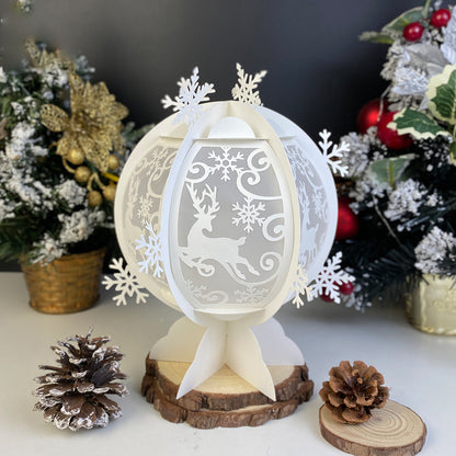 Xmas Deer - 3D Snowball Lantern File  - Cricut File  - VEKTOR KRAFT