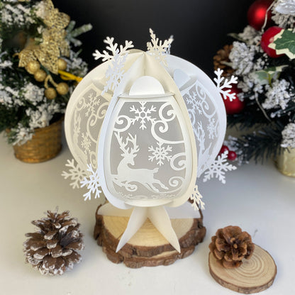 Xmas Deer - 3D Snowball Lantern File  - Cricut File  - VEKTOR KRAFT