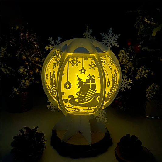 Xmas Sleigh - 3D Snowball Lantern File  - Cricut File  - VEKTOR KRAFT