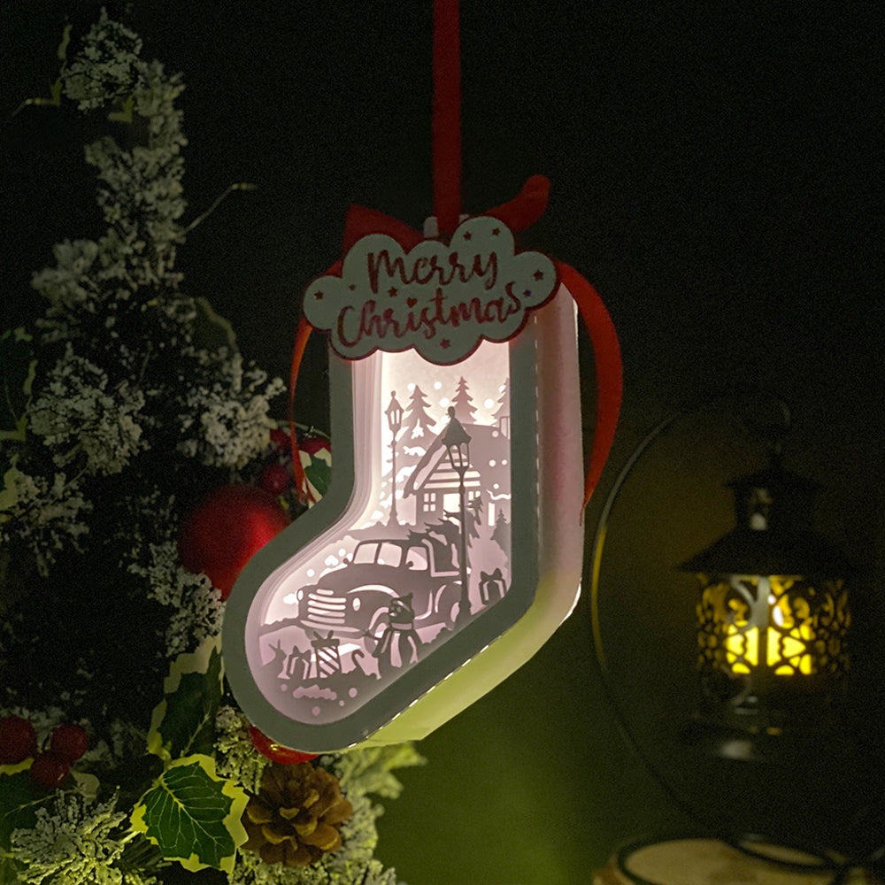 Xmas 1 - 3D Sock Lantern File  - Cricut File  - VEKTOR KRAFT