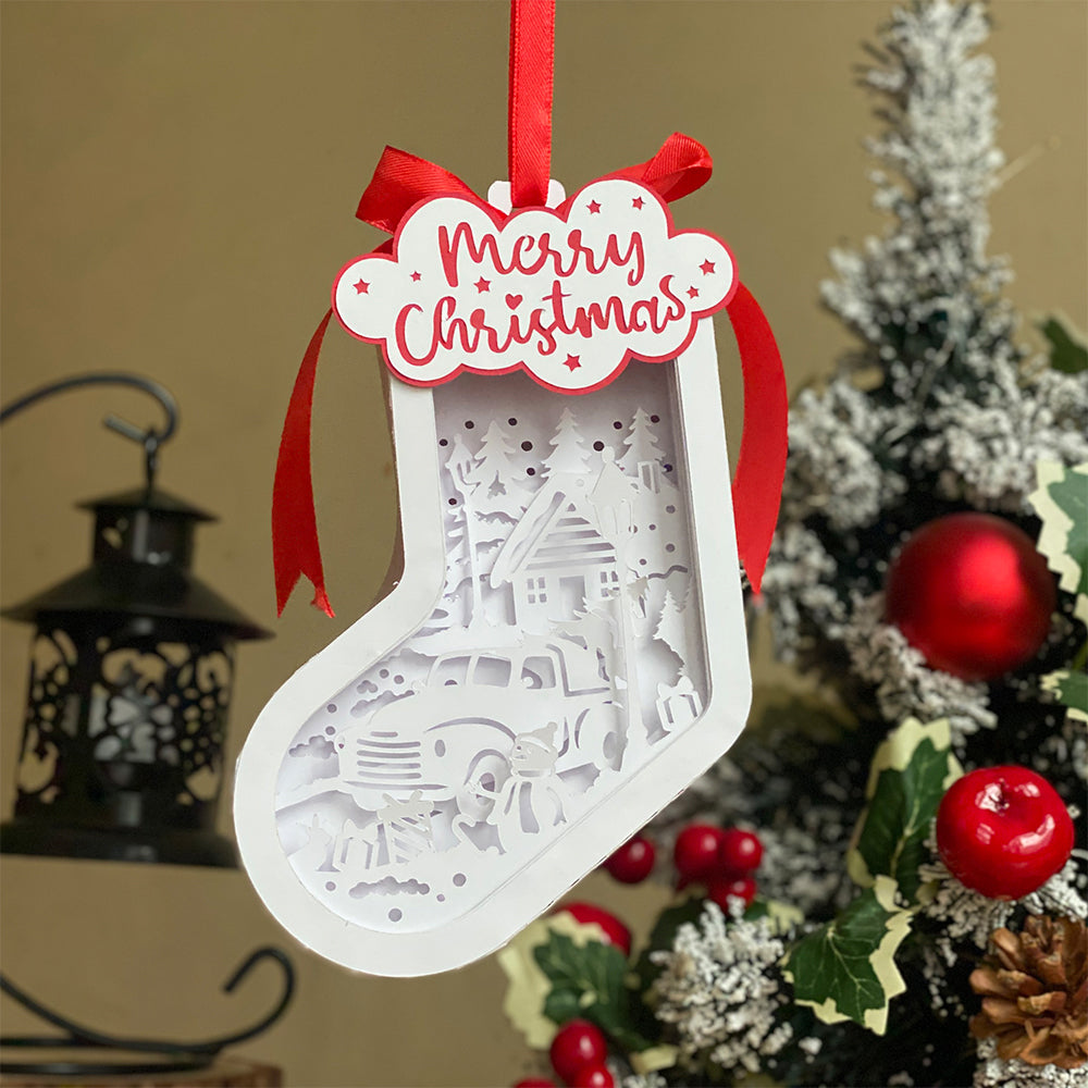 Xmas 1 - 3D Sock Lantern File  - Cricut File  - VEKTOR KRAFT
